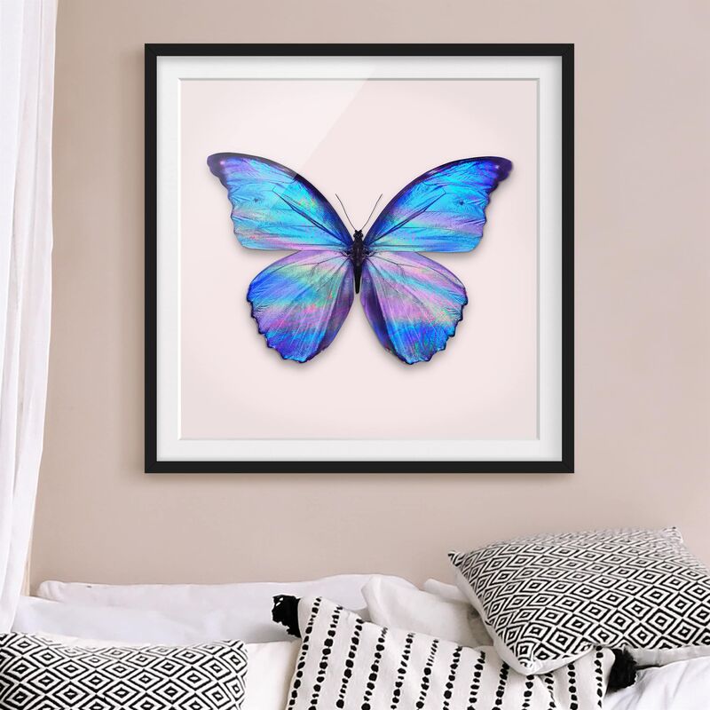 

Póster enmarcado - Holographic farfalla Dimensión LxA: 30cm x 30cm, Marco: Negro