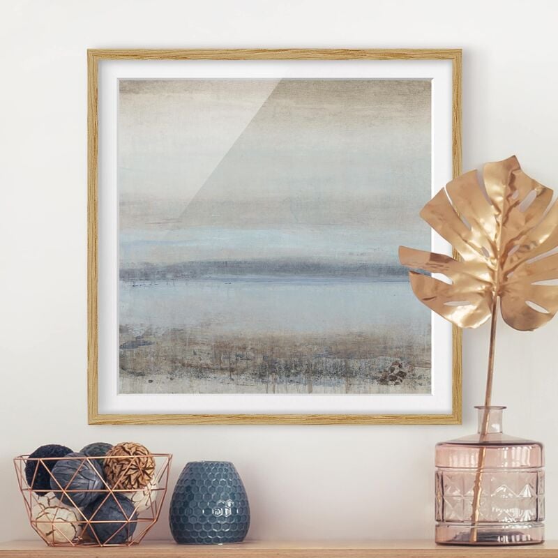 

Póster enmarcado - Horizon Over Blue I Dimensión LxA: 70cm x 70cm, Marco: Roble