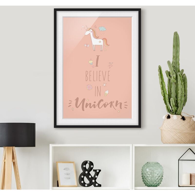 

Póster enmarcado - I Believe In Unicorn Dimensión LxA: 55cm x 40cm, Marco: Negro
