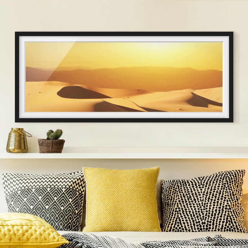 

Póster enmarcado - Il Deserto Dell'Arabia Saudita Dimensión LxA: 40cm x 100cm, Marco: Negro