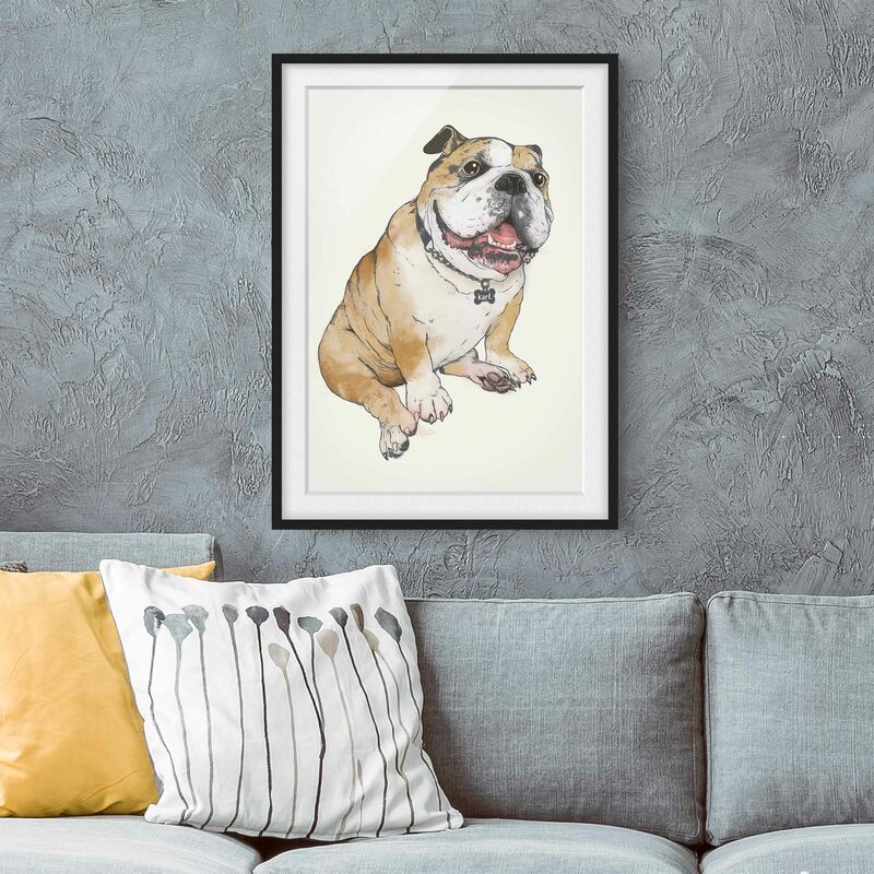 

Póster enmarcado - Illustrazione Cane Bulldog Pittura Dimensión LxA: 40cm x 30cm, Marco: Negro