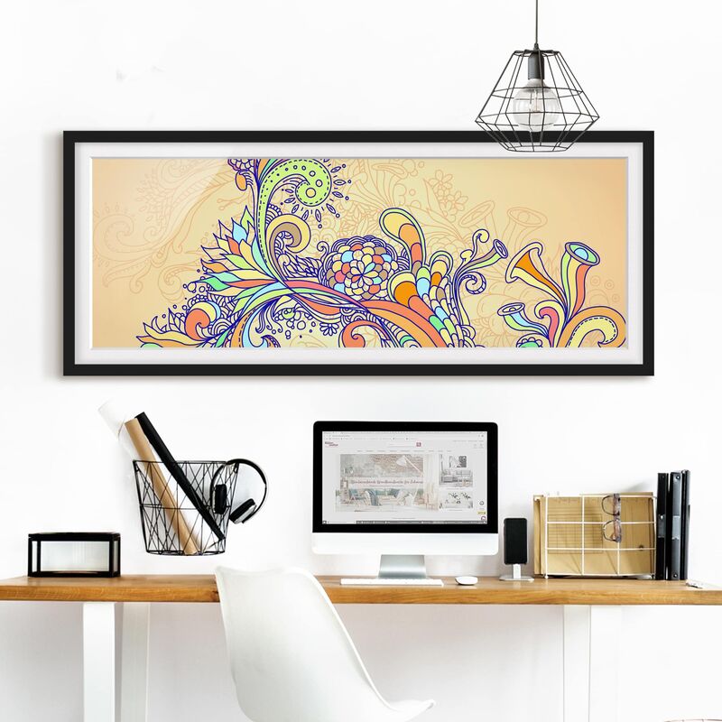 

Póster enmarcado - Illustrazione Estate Dimensión LxA: 20cm x 50cm, Marco: Negro