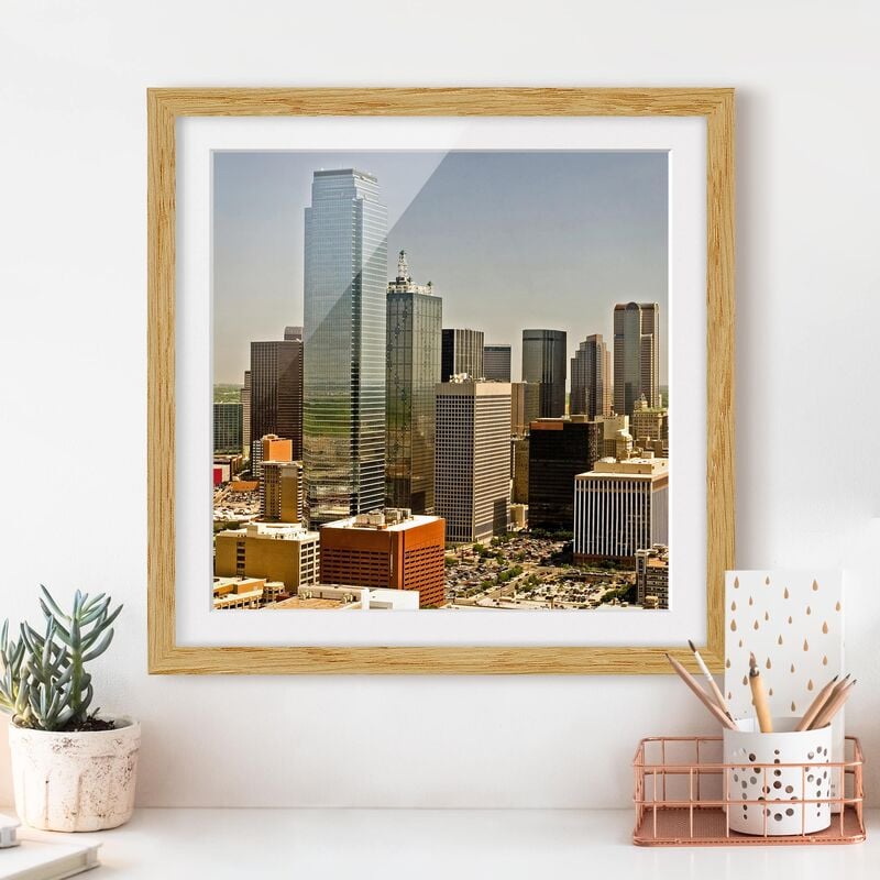 

Póster enmarcado - Impressive Dallas Dimensión LxA: 20cm x 20cm, Marco: Roble