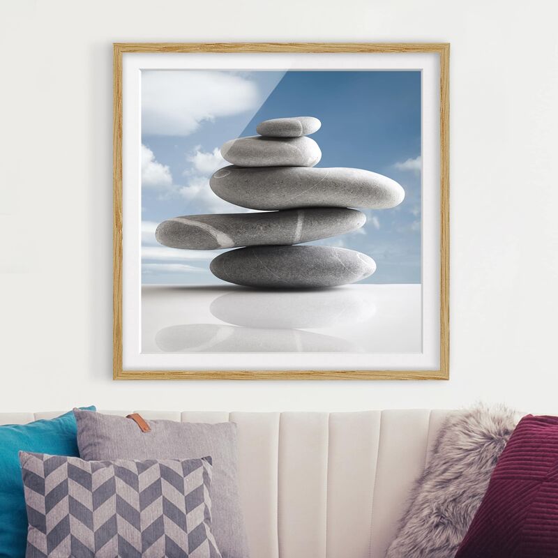 

Póster enmarcado - In Balance Dimensión LxA: 20cm x 20cm, Marco: Roble
