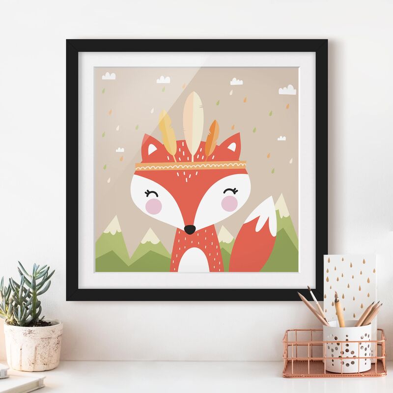 

Póster enmarcado - Indians Fox Dimensión LxA: 20cm x 20cm, Marco: Negro