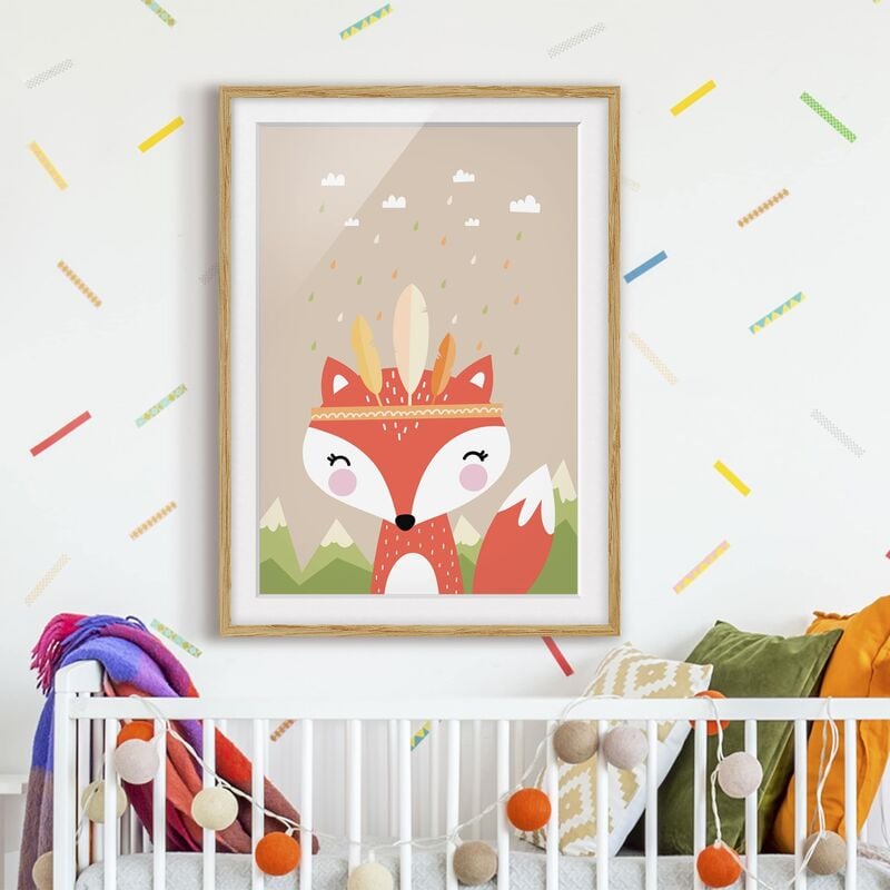 

Póster enmarcado - Indians Fox Dimensión LxA: 24cm x 18cm, Marco: Roble