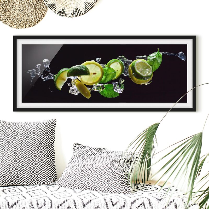 

Póster enmarcado - Ingredienti Mojito Dimensión LxA: 30cm x 75cm, Marco: Negro