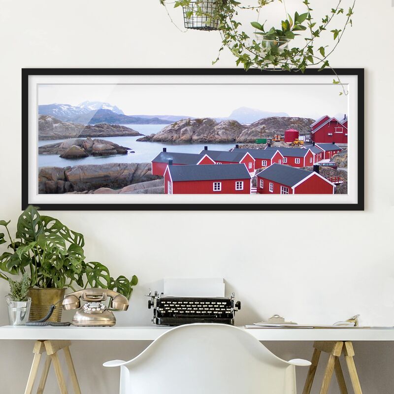 

Póster enmarcado - Insediamento Nel Fiordo Dimensión LxA: 30cm x 75cm, Marco: Negro