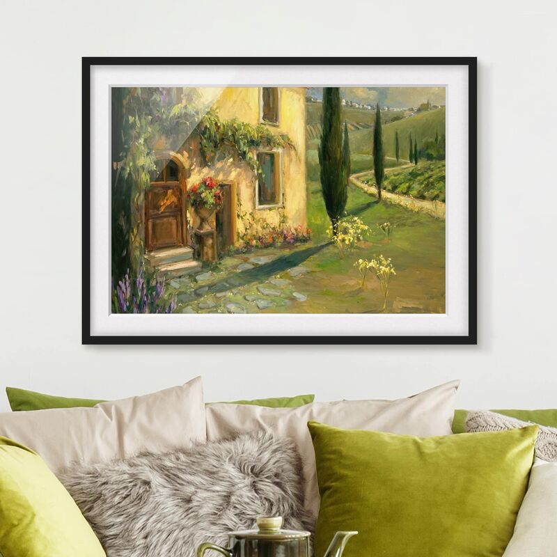 

Póster enmarcado - Italian Countryside - Cypress Dimensión LxA: 40cm x 55cm, Marco: Negro