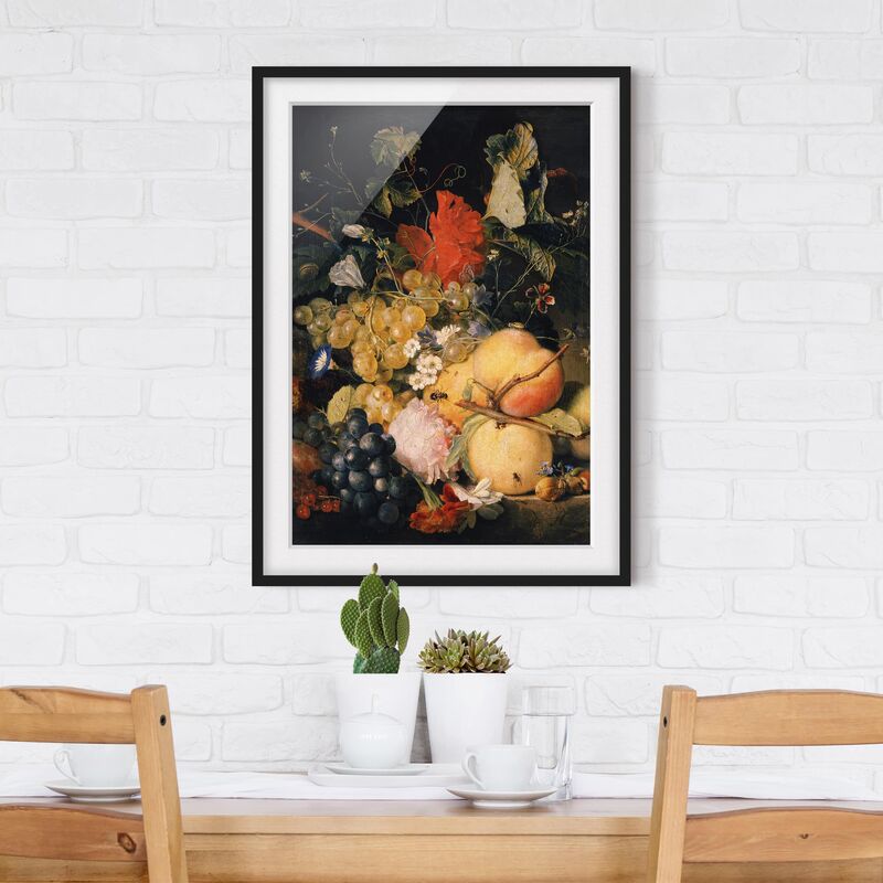 

Póster enmarcado - Jan Van Huysum - Fruits, Flowers And Insects Dimensión LxA: 24cm x 18cm, Marco: Negro