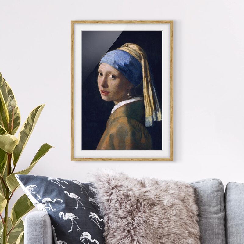 

Póster enmarcado - Jan Vermeer van Delft - Ragazza con l'orecchino di perla Dimensión LxA: 40cm x 30cm, Marco: Roble
