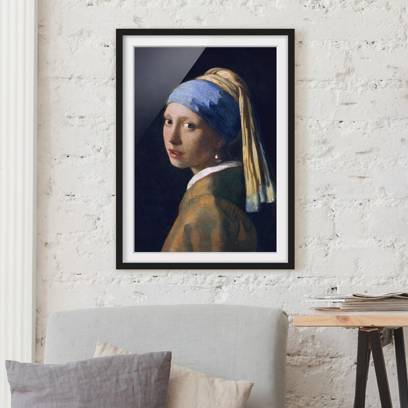 

Póster enmarcado - Jan Vermeer van Delft - Ragazza con l'orecchino di perla Dimensión LxA: 70cm x 50cm, Marco: Negro