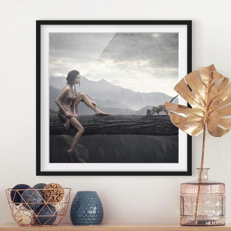 

Póster enmarcado - Jane In The Rain Dimensión LxA: 20cm x 20cm, Marco: Negro