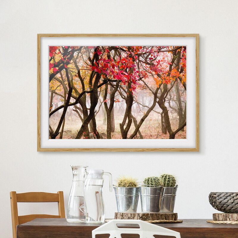 

Póster enmarcado - Japan In Autumn Dimensión LxA: 70cm x 100cm, Marco: Roble