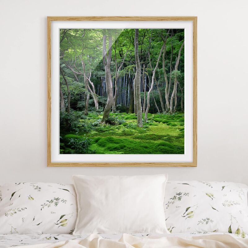 

Póster enmarcado - Japanese Forest Dimensión LxA: 20cm x 20cm, Marco: Roble