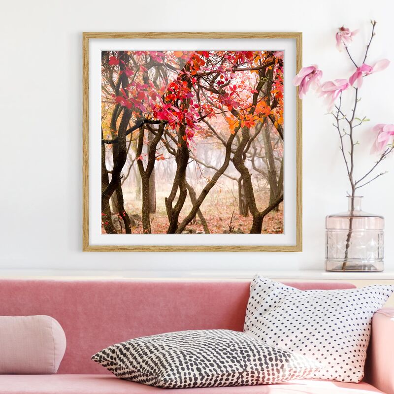 

Póster enmarcado - Japan In Autumn Dimensión LxA: 50cm x 50cm, Marco: Roble