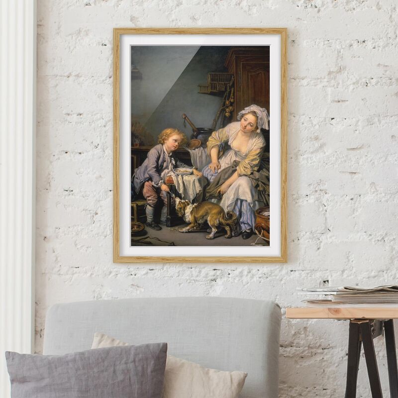 

Póster enmarcado - Jean Baptiste Greuze - The Spoiled Child Dimensión LxA: 55cm x 40cm, Marco: Roble