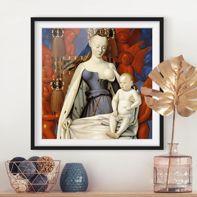 

Póster enmarcado - Jean Fouquet - The Enthroned Madonna Dimensión LxA: 30cm x 30cm, Marco: Negro