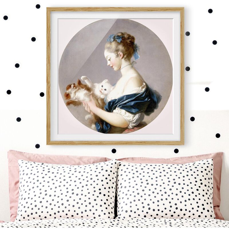 

Póster enmarcado - Jean Honoré Fragonard - Girl With Dog Dimensión LxA: 20cm x 20cm, Marco: Roble