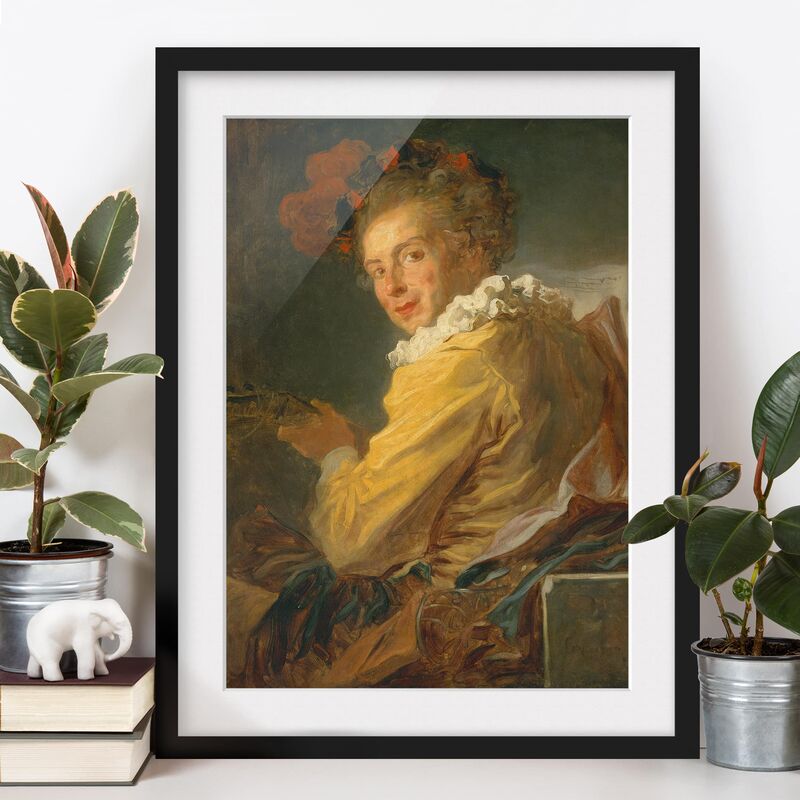 

Póster enmarcado - Jean Honoré Fragonard - Man Playing An Instrument Dimensión LxA: 24cm x 18cm, Marco: Negro