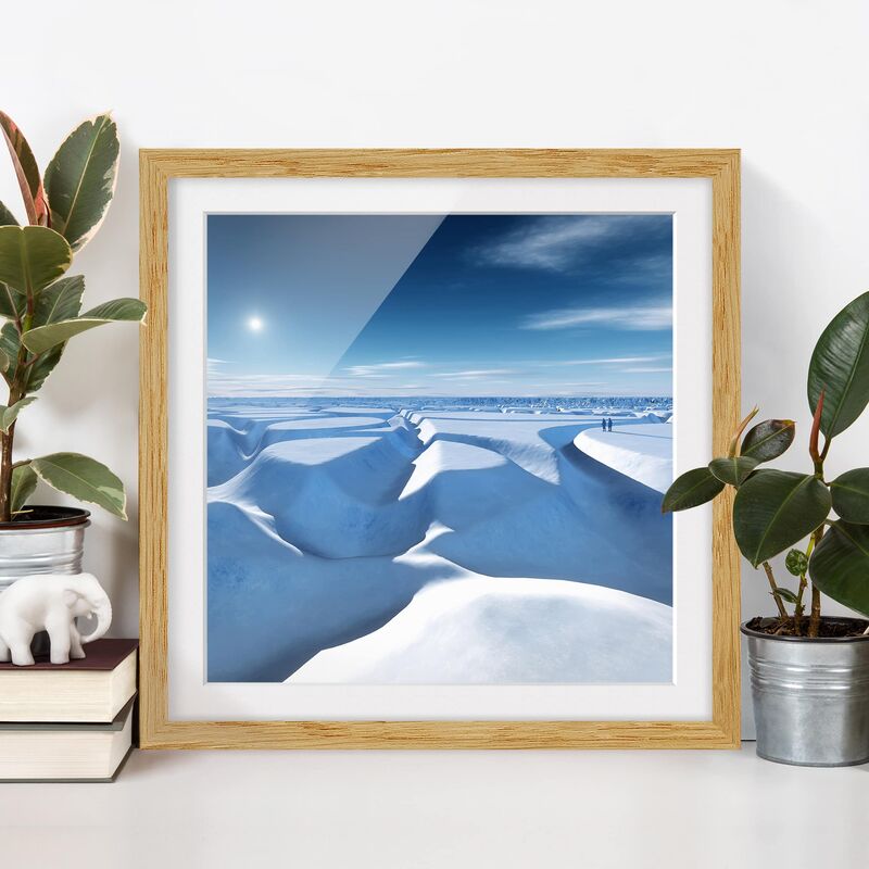 

Póster enmarcado - Jökulhlaup Dimensión LxA: 70cm x 70cm, Marco: Roble