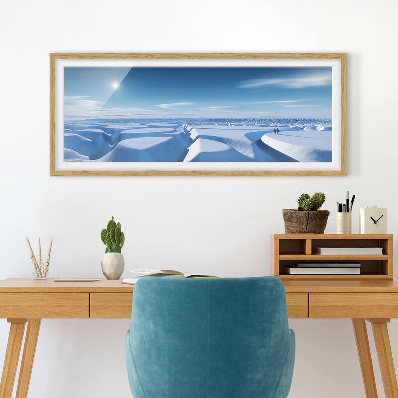 

Póster enmarcado - Jökulhlaup Dimensión LxA: 50cm x 130cm, Marco: Roble