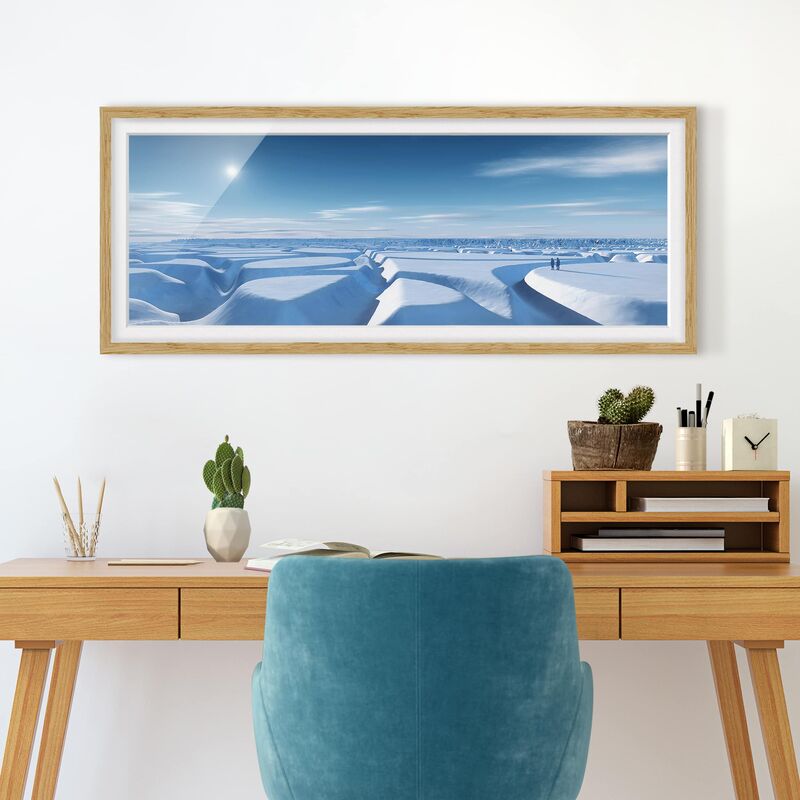 

Póster enmarcado - Jökulhlaup Dimensión LxA: 40cm x 100cm, Marco: Roble