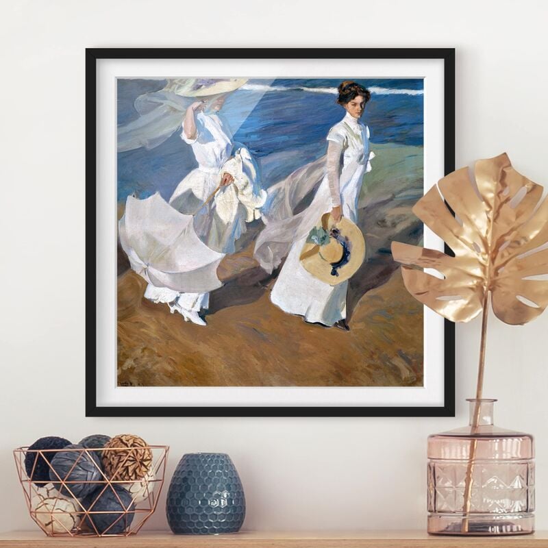 

Póster enmarcado - Joaquin Sorolla - Walk Along The Coast Dimensión LxA: 30cm x 30cm, Marco: Negro