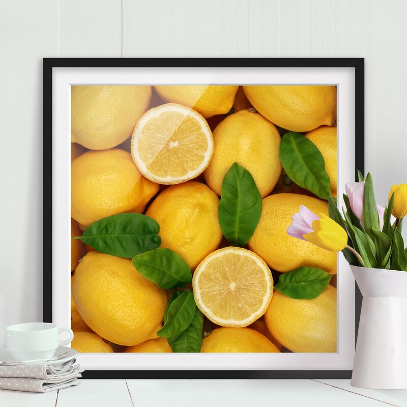 

Póster enmarcado - Juicy Lemons Dimensión LxA: 70cm x 70cm, Marco: Negro