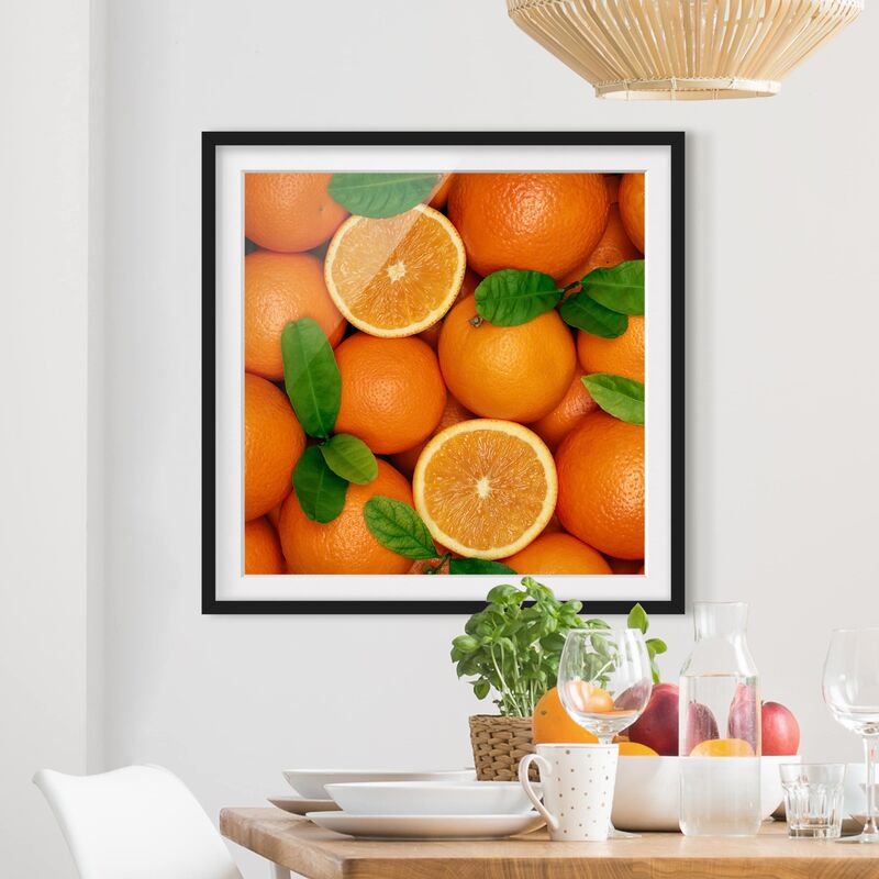 

Póster enmarcado - Juicy Oranges Dimensión LxA: 50cm x 50cm, Marco: Negro