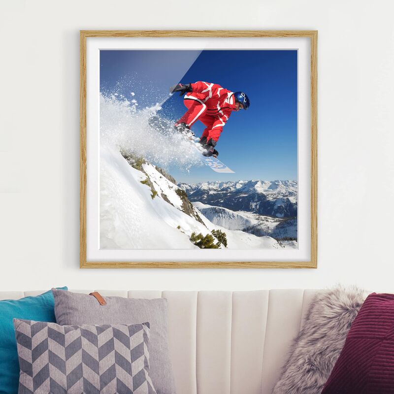 

Póster enmarcado - Jumping Dimensión LxA: 70cm x 70cm, Marco: Roble
