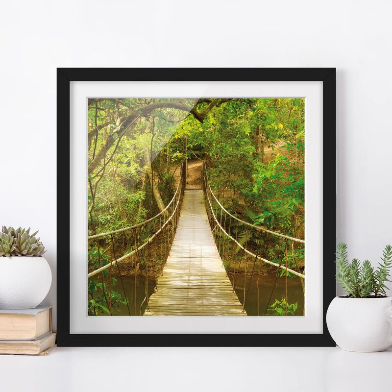 

Póster enmarcado - Jungle Bridge Dimensión LxA: 30cm x 30cm, Marco: Negro