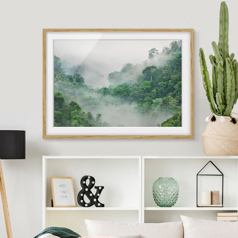 

Póster enmarcado - Jungle In The Fog Dimensión LxA: 40cm x 55cm, Marco: Roble