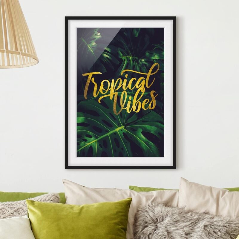 

Póster enmarcado - Jungle - Tropical Vibes Dimensión LxA: 100cm x 70cm, Marco: Negro