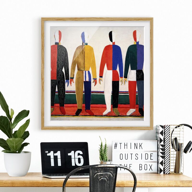 

Póster enmarcado - Kasimir Malevich - The Athletes Dimensión LxA: 70cm x 70cm, Marco: Roble