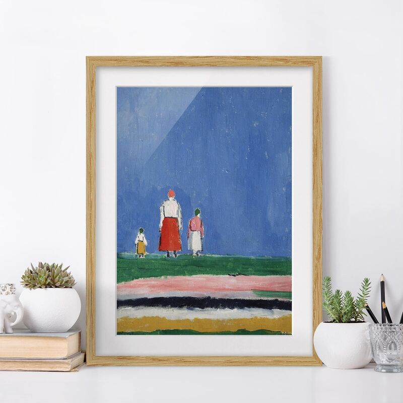 

Póster enmarcado - Kasimir Malewitsch - Three Figures Dimensión LxA: 70cm x 50cm, Marco: Roble