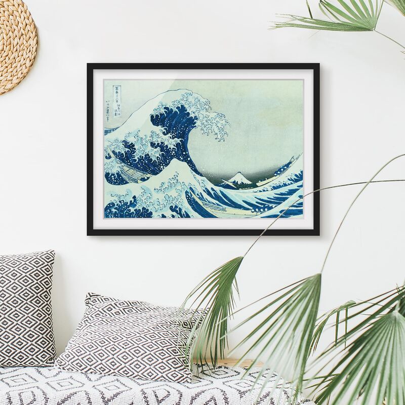 

Póster enmarcado - Katsushika Hokusai - La grande onda a Kanagawa Dimensión LxA: 70cm x 100cm, Marco: Negro