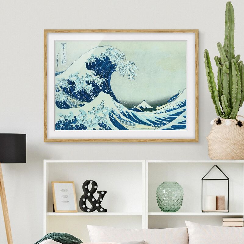 

Póster enmarcado - Katsushika Hokusai - La grande onda a Kanagawa Dimensión LxA: 18cm x 24cm, Marco: Roble