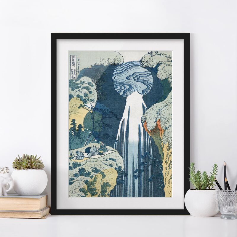 

Póster enmarcado - Katsushika Hokusai - The Waterfall Of Amida Behind The Kiso Road Dimensión LxA: 24cm x 18cm, Marco: Negro