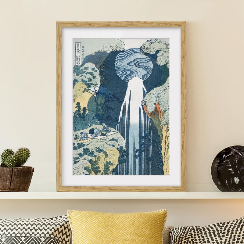 

Póster enmarcado - Katsushika Hokusai - The Waterfall Of Amida Behind The Kiso Road Dimensión LxA: 24cm x 18cm, Marco: Roble