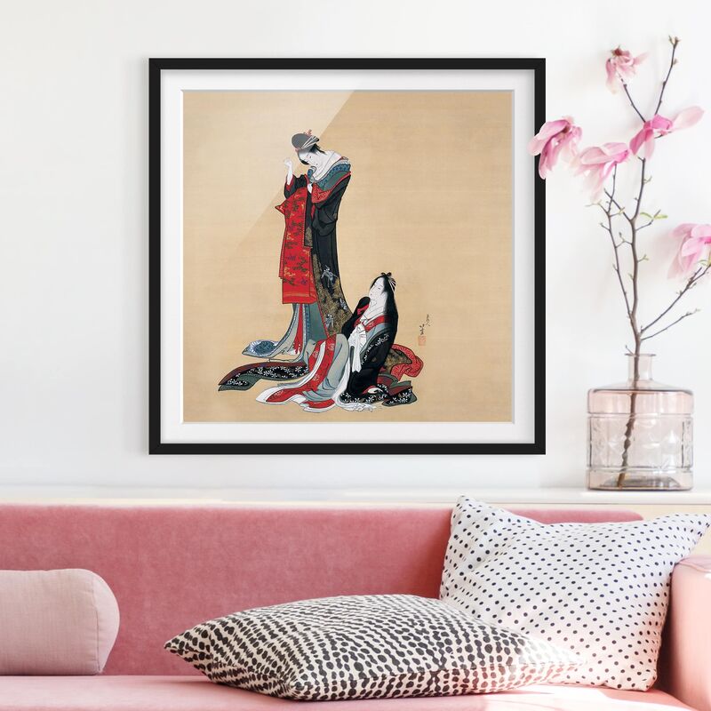 

Póster enmarcado - Katsushika Hokusai - Two Courtesans Dimensión LxA: 50cm x 50cm, Marco: Negro