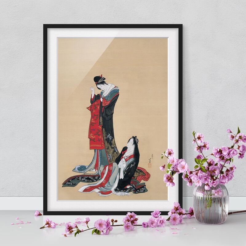 

Póster enmarcado - Katsushika Hokusai - Two Courtesans Dimensión LxA: 55cm x 40cm, Marco: Negro