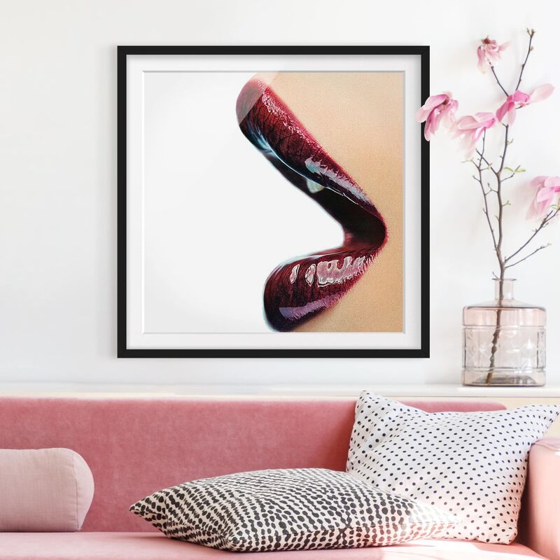 

Póster enmarcado - Kiss My Lips! Dimensión LxA: 20cm x 20cm, Marco: Negro
