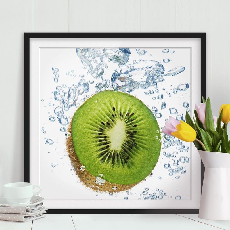 

Póster enmarcado - Kiwi Bubbles Dimensión LxA: 70cm x 70cm, Marco: Negro