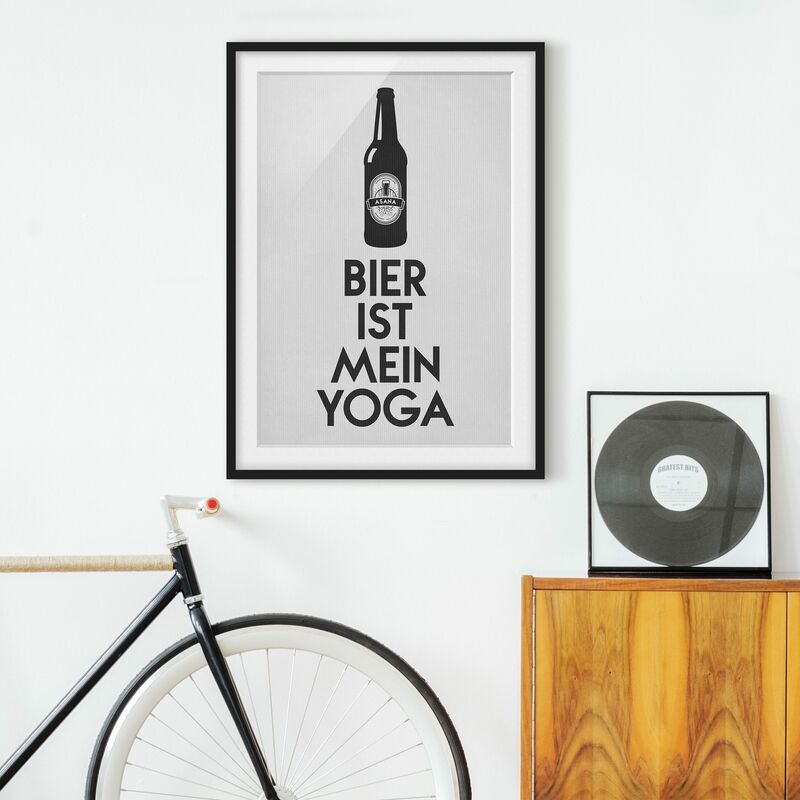 

Póster enmarcado - La birra è il mio yoga Dimensión LxA: 40cm x 30cm, Marco: Negro