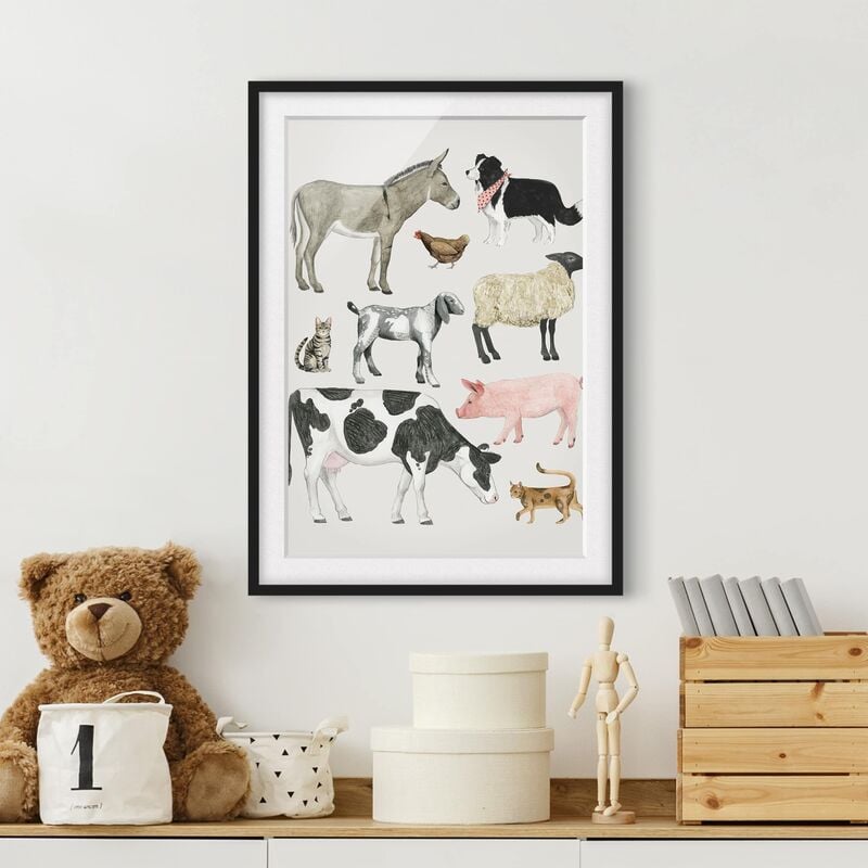 

Póster enmarcado - La Fattoria Degli Animali Family Ii Dimensión LxA: 24cm x 18cm, Marco: Negro