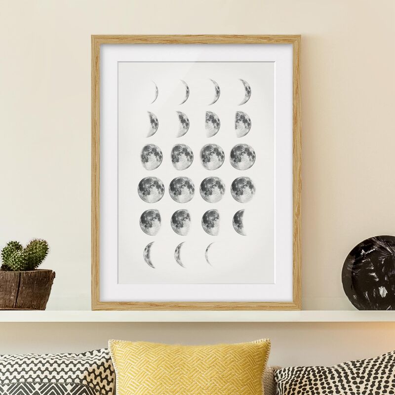 

Póster enmarcado - La Luna Dimensión LxA: 40cm x 30cm, Marco: Roble