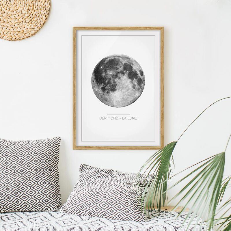 

Póster enmarcado - La Luna - The Moon Dimensión LxA: 70cm x 50cm, Marco: Roble