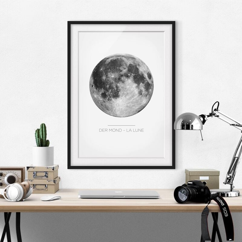 

Póster enmarcado - La Luna - The Moon Dimensión LxA: 55cm x 40cm, Marco: Negro