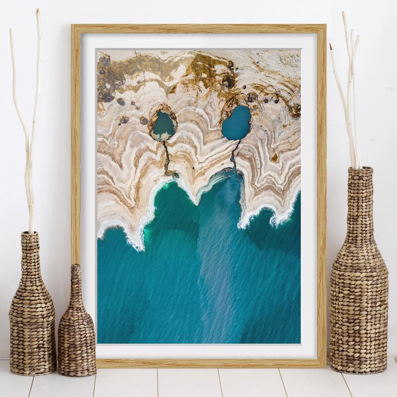

Póster enmarcado - Laguna In Israele Dimensión LxA: 100cm x 70cm, Marco: Roble